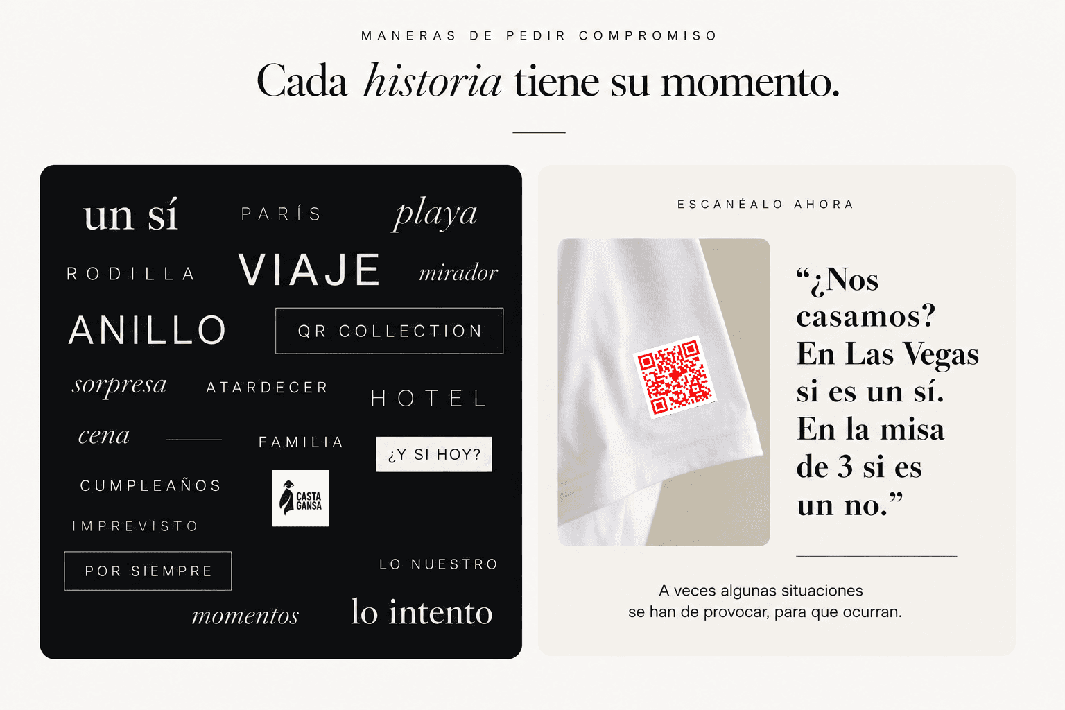 Maneras de pedir compromiso con QR Collection